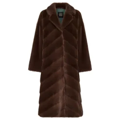 Cesare Gaspari Frakker*Oversized Faux Fur Coat - Brun