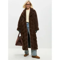 Cesare Gaspari Frakker*Oversized Faux Fur Coat - Brun