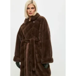 Cesare Gaspari Frakker*Oversized Faux Fur Coat - Brun