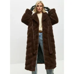 Cesare Gaspari Frakker*Oversized Faux Fur Coat - Brun