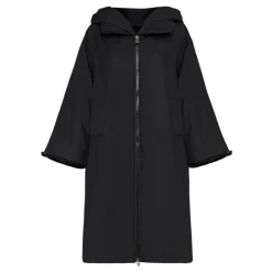 Cesare Gaspari Frakker*Oversized Hætte Puffer Jakke med Faux Pelsmanchetter Sort