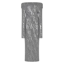 ROTATE Birger Christensen Kjoler*Paillet Midi Kjole Rotation Kollektion Grå