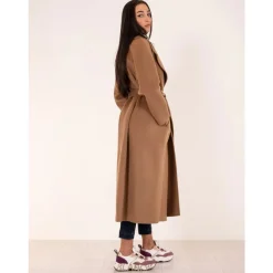 Paltò Frakker*Paola Wool Coat Brun