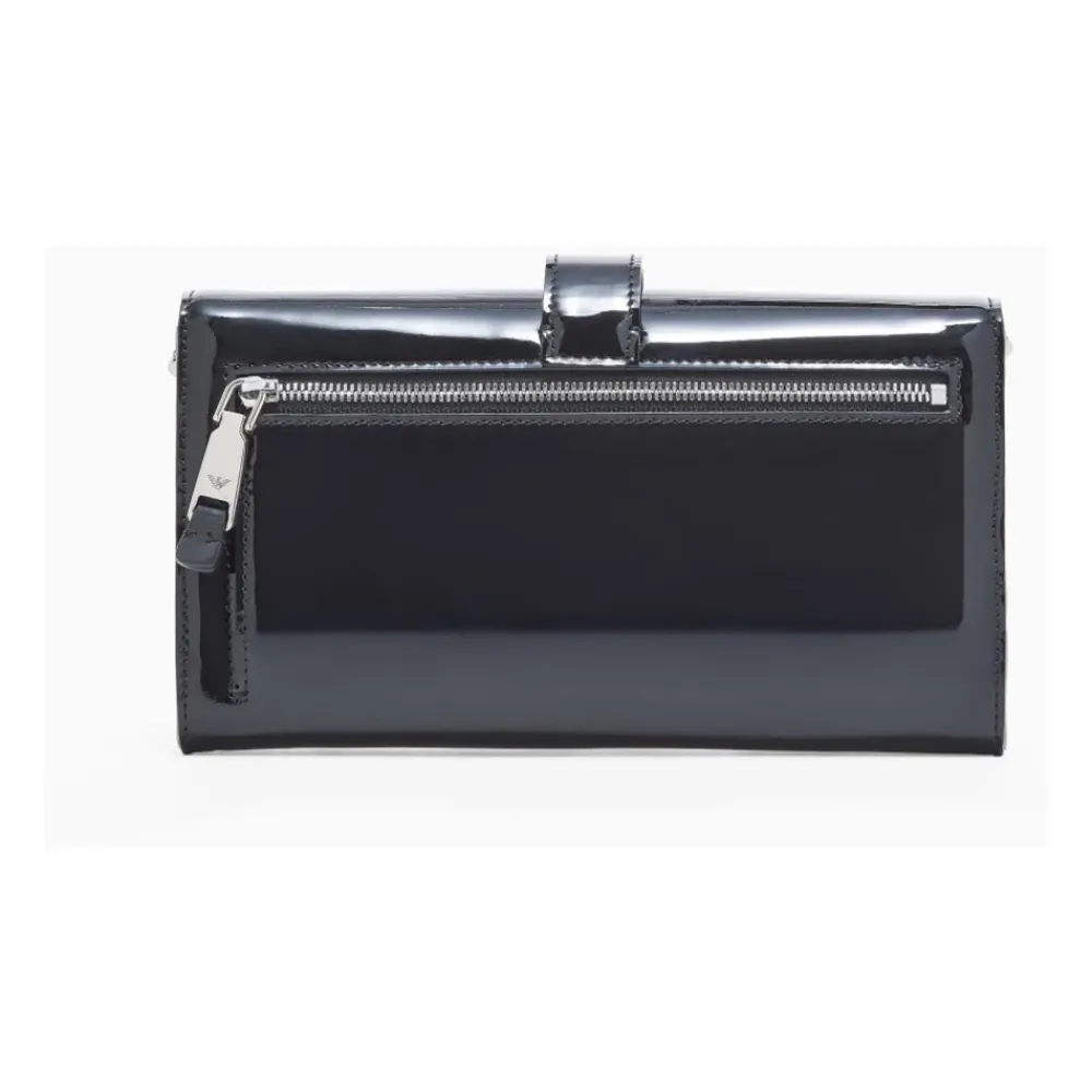 Emporio Armani Clutch*Patent Leather Mini Skuldertaske Sort