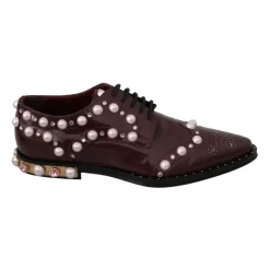 Dolce & Gabbana Snøresko*Pearl Embellished Oxfords Brun