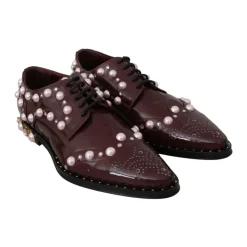 Dolce & Gabbana Snøresko*Pearl Embellished Oxfords Brun