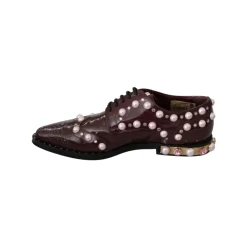 Dolce & Gabbana Snøresko*Pearl Embellished Oxfords Brun