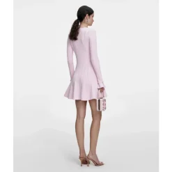 Self Portrait Kjoler*Pearl Trim Knit Mini Dress Pink