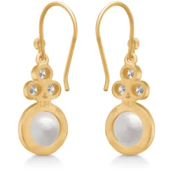 Frk. Lisberg Smykker*Perleøreringe med zirkoniasten Gul