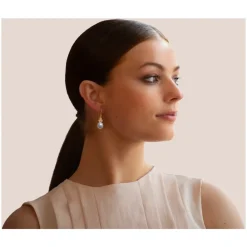 Frk. Lisberg Smykker*Perleøreringe med zirkoniasten Gul