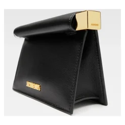 Jacquemus Clutch*Petite Pochette Rond Carre Læder Sort