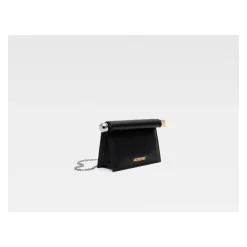 Jacquemus Clutch*Petite Pochette Rond Carre Læder Sort