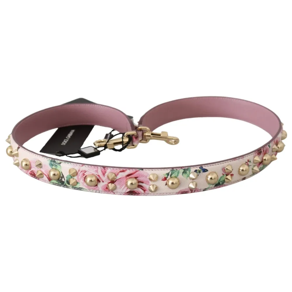 Dolce & Gabbana Bæltetasker*Floral Læder Stud Acry Skulderrem Pink