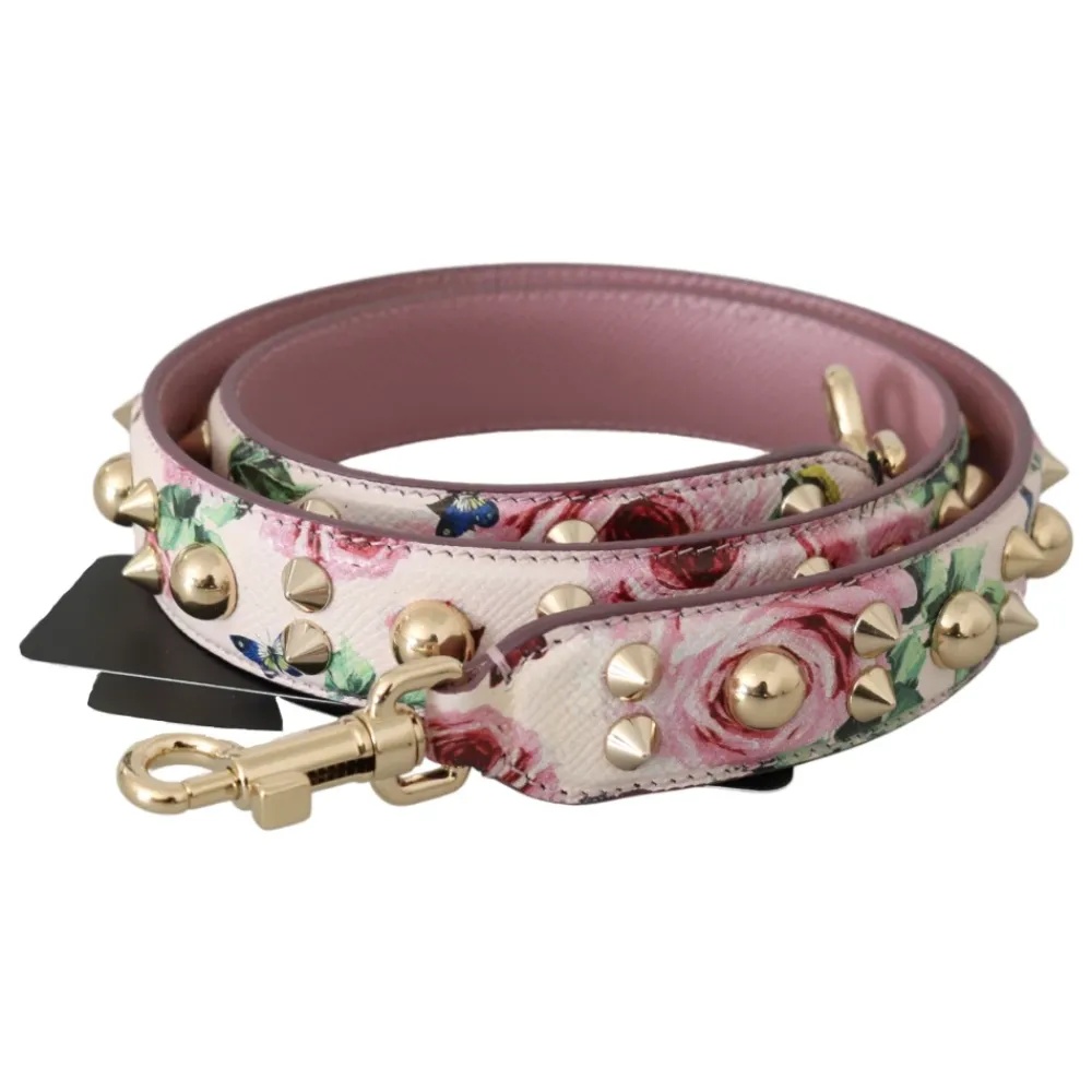 Dolce & Gabbana Bæltetasker*Floral Læder Stud Acry Skulderrem Pink
