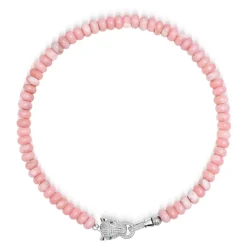 Nialaya Smykker*Pink Opal Choker with Panther Head Grå