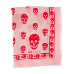 Alexander McQueen Tørklæder*Silke Skull Tørklæde Twill Pink
