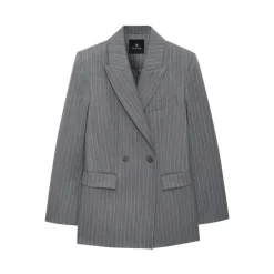 Anine Bing Jakker*Pinstripe Double-Breasted Blazer Grå