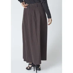 Co'Couture Nederdele*Pinstripe Plisseret Nederdel i Mørke Brun