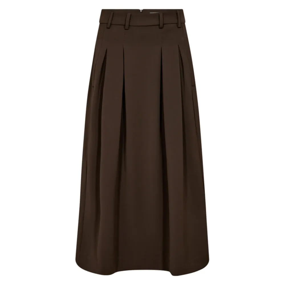 Co'Couture Nederdele*Plisseret nederdel med bæltestropper Brun
