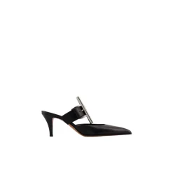 Alexander McQueen Stiletter*Pointed-Toe Mule Pumps med metallisk hardware Sort