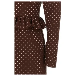 Alessandra Rich Kjoler*Polka Dot Midi Kjole Brun