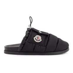 Moncler Loafers*Polstret læder-mule med lomme Sort