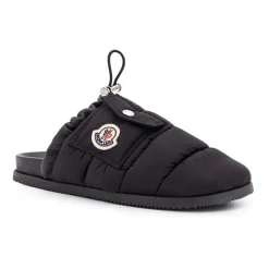 Moncler Loafers*Polstret læder-mule med lomme Sort