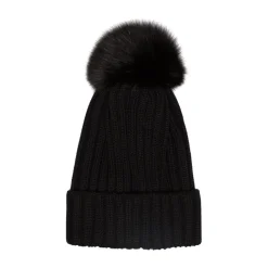 Moncler Huer & Kasketter*Pom Pom Beanie Sort