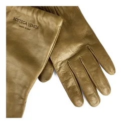 Bottega Veneta Handsker*Prægede Logo Læderhandsker Grøn