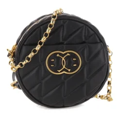 Moschino Skuldertasker*Quilted Double Smile Crossbody Sort