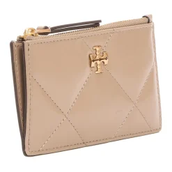 Tory Burch Punge & Kortholder*Quilted Zip Case Wallet Beige