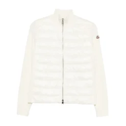 Moncler Jakker*Quilted Zip-Up Jakke Hvid