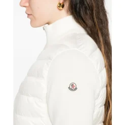 Moncler Jakker*Quilted Zip-Up Jakke Hvid