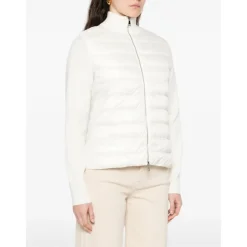Moncler Jakker*Quilted Zip-Up Jakke Hvid