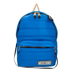 Moschino Rygsække*Quiltet Hætte Rygsæk Blå