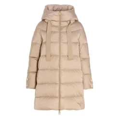 Herno Frakker*Quiltet hættetrøje med lynlås Beige