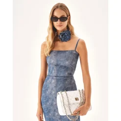 Kazar Skuldertasker*Quiltet skulderkæde håndtaske Hvid