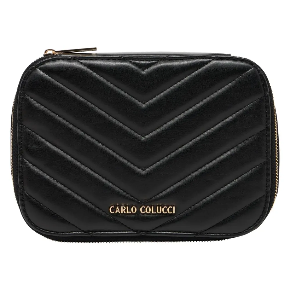 Carlo Colucci Toilettasker*Quiltet Kosmetikpose Sort