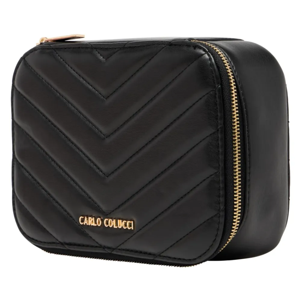 Carlo Colucci Toilettasker*Quiltet Kosmetikpose Sort