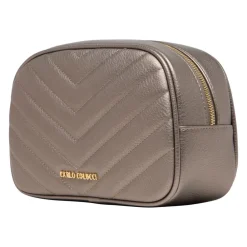 Carlo Colucci Toilettasker*Quiltet Kosmetikpose Doga Brun