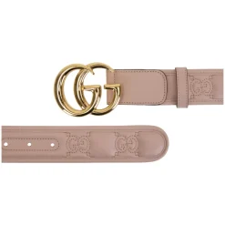 Gucci Bælter*Quiltet læderbælte med GG-motiv Pink