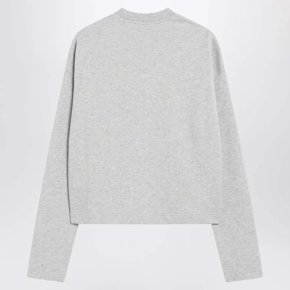 Ami Paris Sweatshirts|Striktrøjer & Sweatere*Quota Sweatshirt med Kontrasterende Logo Grå