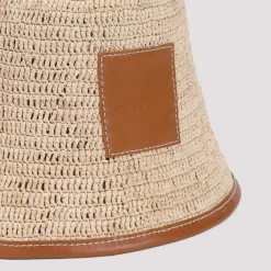 Jacquemus Huer & Kasketter*Raffia Bob Hat Beige