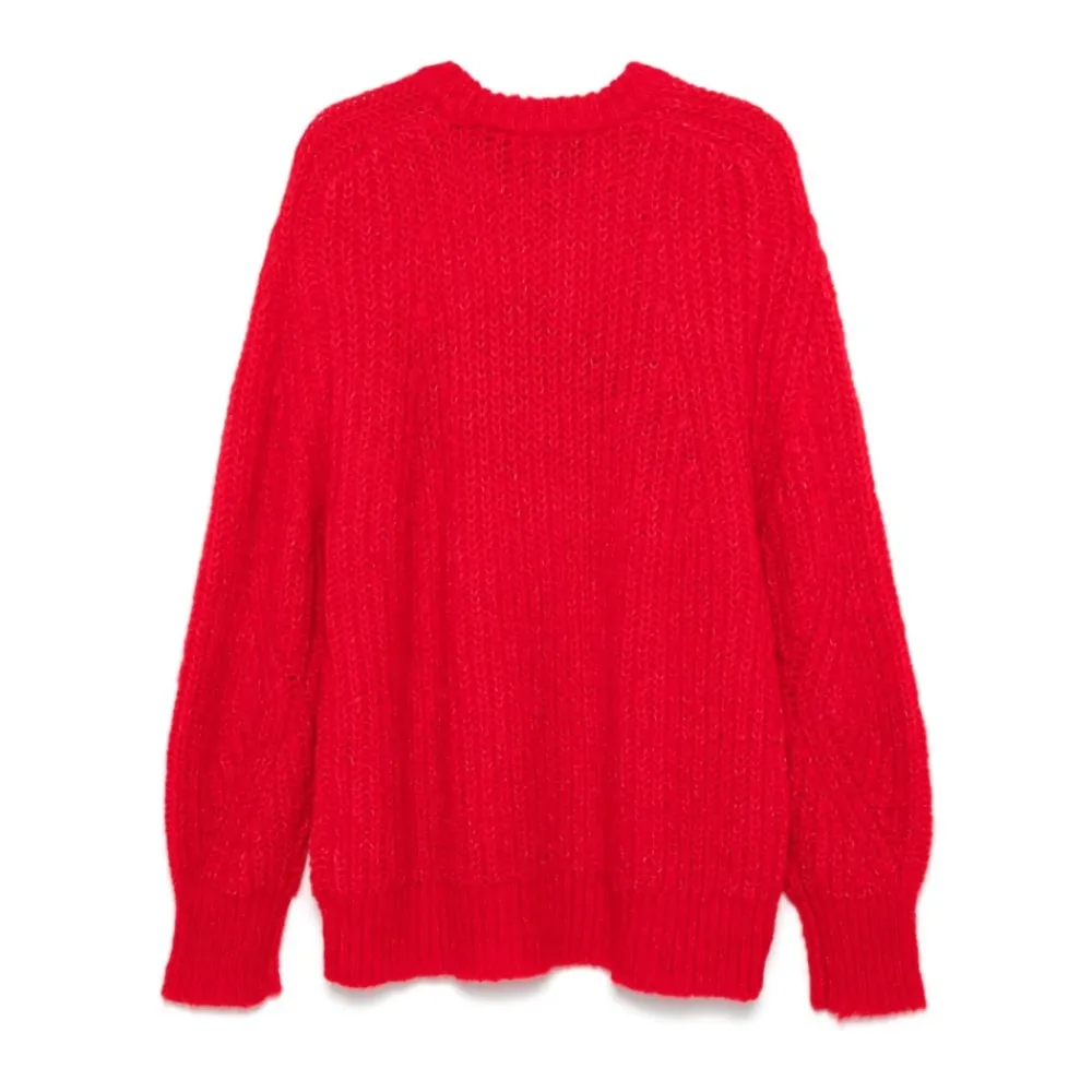 ROTATE Birger Christensen Striktrøjer & Sweatere*Intarsia-Strik Trøje med Logo Rød