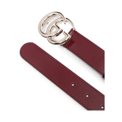 Gucci Bælter*Læderbælte med Dobbelt G-Spænde Rød