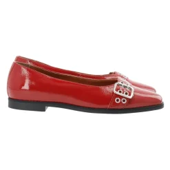 Cashott Ballerina Sko*Patent Diana Loafer Ballerina Sko Rød