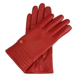 Kazar Handsker*e handsker i glat læder med iøjnefaldende quiltning Rød