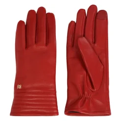 Kazar Handsker*e handsker i glat læder med iøjnefaldende quiltning Rød