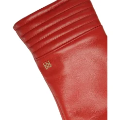 Kazar Handsker*e handsker i glat læder med iøjnefaldende quiltning Rød