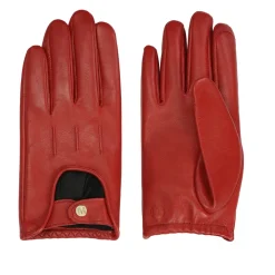 Kazar Handsker*e læderhandsker med udskæringer Rød